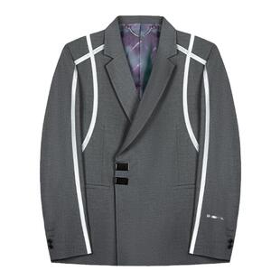 Unawares. 男女同款 定制扣结构线镶嵌双排扣西装