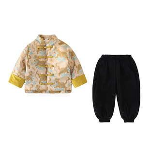 新中式拜年服男童汉服冬装2026新款儿童马年唐装帅气男孩过年衣服