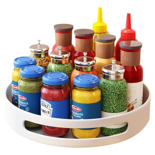 厨房可旋转调料置物架油盐酱醋转角专用调味品圆形多功能收纳盒架