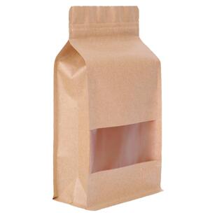 八边牛皮纸袋干货食品自封袋红枣袋密封加厚干果茶叶包装袋子定制