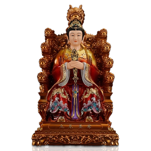 慈缘阁新款铜彩九龙圣母像体神像九龙菩萨像九皇圣母居家供奉摆件