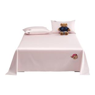 TeenieWeenie小熊刺绣100全棉床单三件套贡缎高级感纯棉被单家用