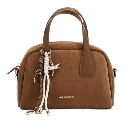 红蜻蜓绒面保龄球包手提波士顿包