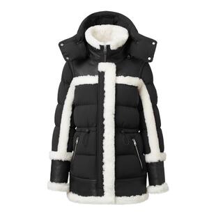 【明星同款】MACKAGE女士 LILIBETH 羊毛拼接羽绒服外套