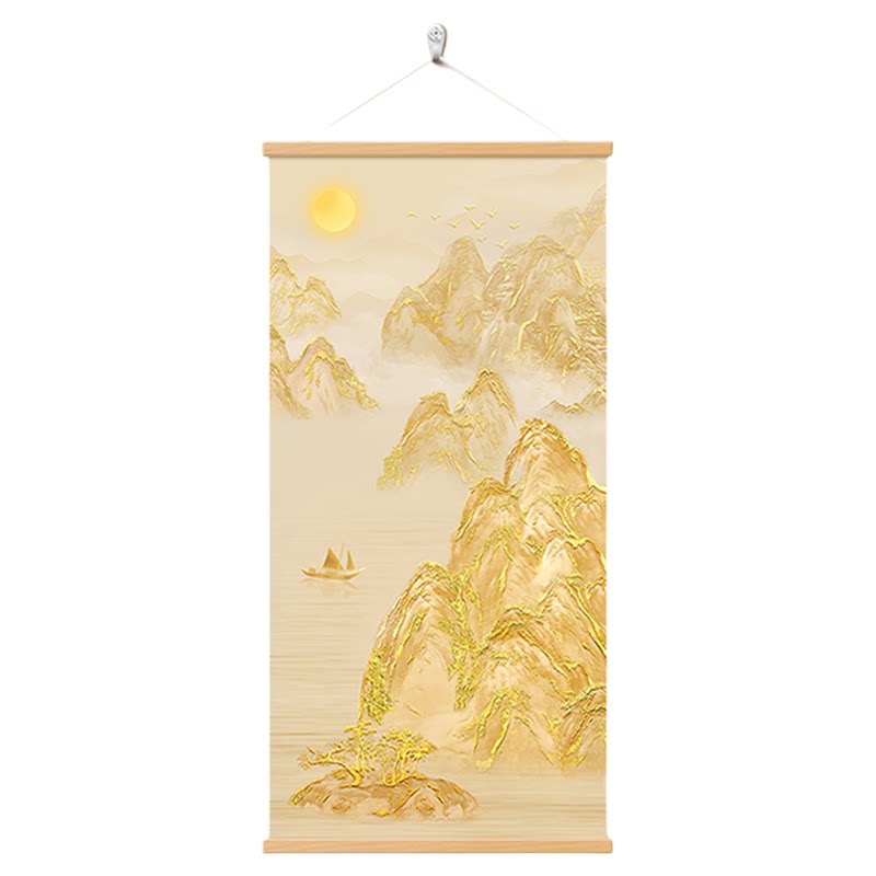 日照金山入户门玄关装饰画山水画