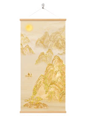 日照金山入户门玄关装饰画山水画