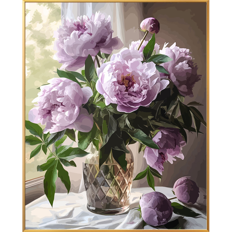 花卉画画diy数字油画填充填色2024新款丙烯手工手绘油彩画高级感