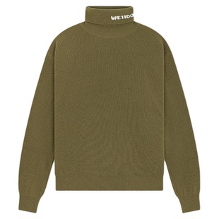 【特惠】WE11DONE中性男女同款提花LOGO高翻领毛衣针织衫