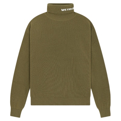 【特惠】WE11DONE中性男女同款提花LOGO高翻领毛衣针织衫