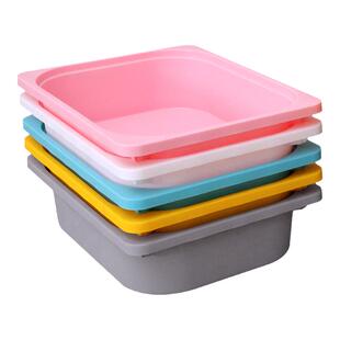 柜子里家用塑料储物筐分类叠加收纳箱杂物玩具收纳盒幼儿园教具篮