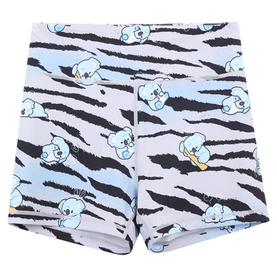 BromoSt 虎皮考拉 灰色健身短裤Crossfit骑行瑜伽跑步弹力花裤子