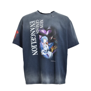 Protocol Index联名Eva卡通动漫水洗做旧破坏短袖美式休闲T恤