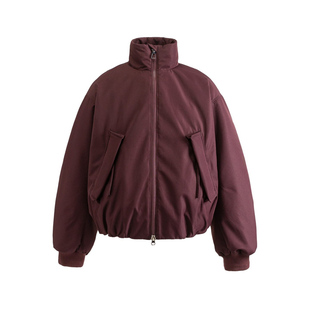 XBRO美式复古立领90白鸭绒冬酒红保暖抗寒防风羽绒服男女短款外套