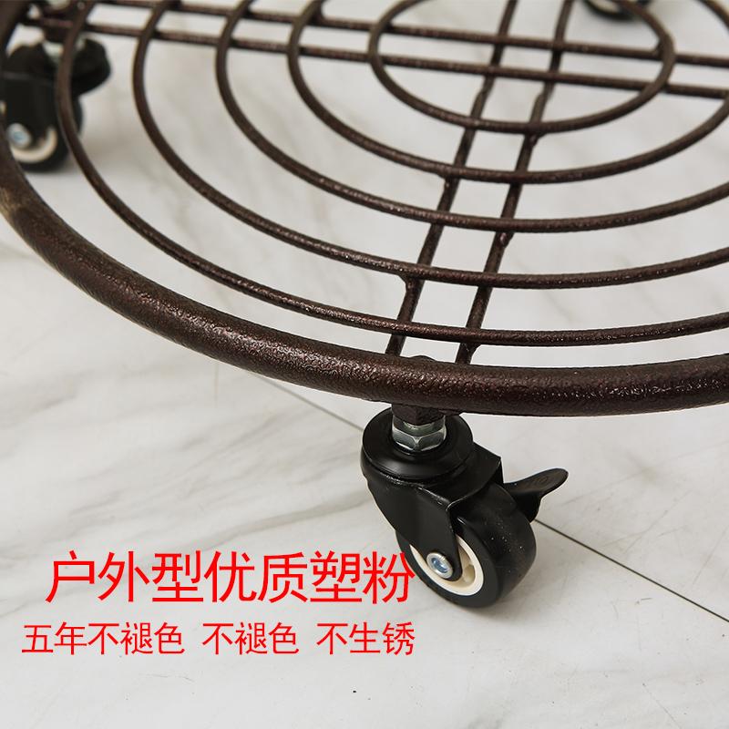 带轮铁艺花架可移动花盆架落地式客厅阳台万向轮托盘简约现代家榕