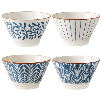 川岛屋日式米饭碗家用复古斗笠碗