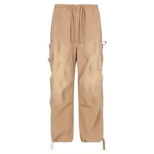 COZYDOLL美式复古做旧水洗破坏脏染宽松休闲百搭运动伞兵裤工装裤