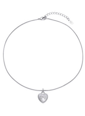 SweetWine蝴蝶结爱心吊坠项链