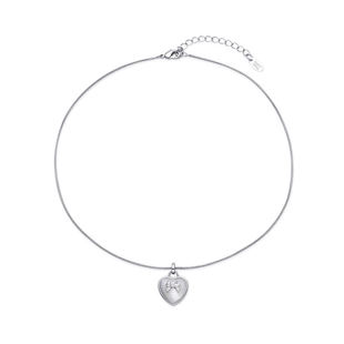 Sweet Wine mini蝴蝶结爱心白贝母吊坠项链小众风锁骨链