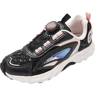 巴拉巴拉女童运动鞋中大童鞋子儿童纽扣跑鞋秋冬季新款男童加绒厚