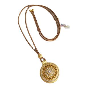 平安扣绳子古法沙金项链绳锁编绳吊坠挂绳新中式长款项链高货绳