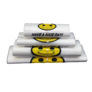 透明笑脸塑料袋厂家批发商用加厚大背心食品袋外卖打包方便小袋子