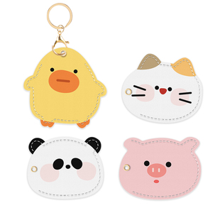 钥匙扣链门禁卡套一体电梯保护套可爱小长方形nfc磁吸电动车水滴形圆形迷你小区门卡公交真皮卡通电子锁感应