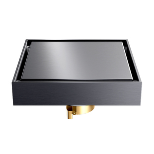 枪灰色方形304不锈钢卫生间隐形双用地漏盖厨房浴室防臭器可镶砖