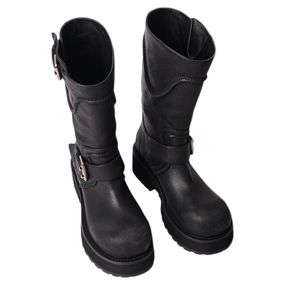 机车风复古大头马丁靴