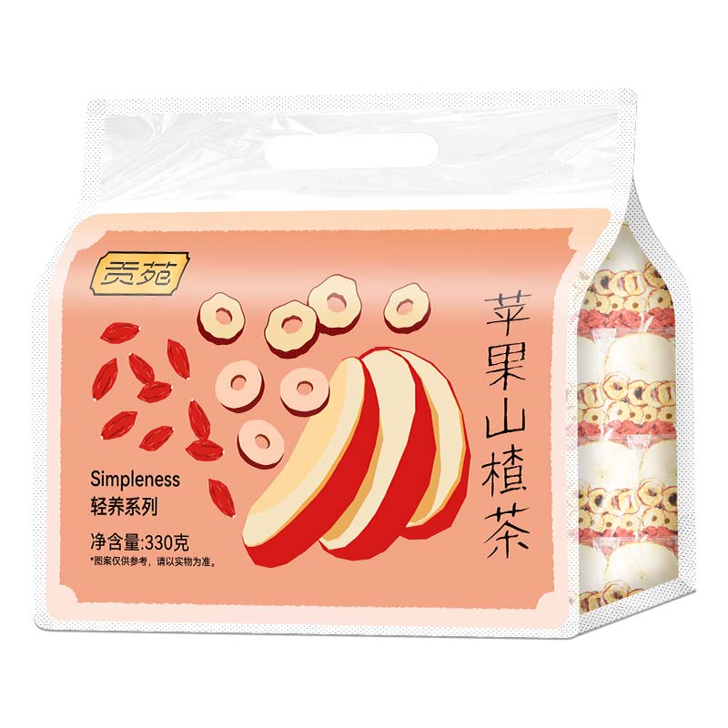 贡苑苹果山楂茶330g泡水喝饮品养生茶包花草茶正品官方旗舰店花茶
