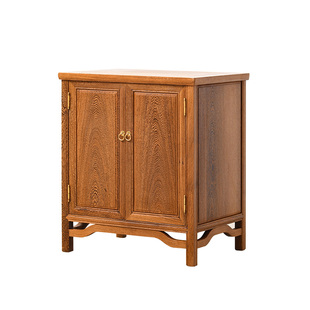 鸡翅木餐边柜新中式简约角柜全实木置物柜客厅家用双门储物收纳柜