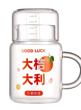 高颜值带盖玻璃咖啡杯水杯办公室