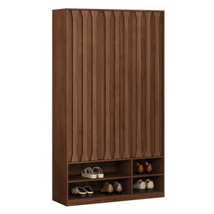 新款门外走廊鞋柜家用门口带锁实木鞋柜加高玄关柜立柜定制9N88