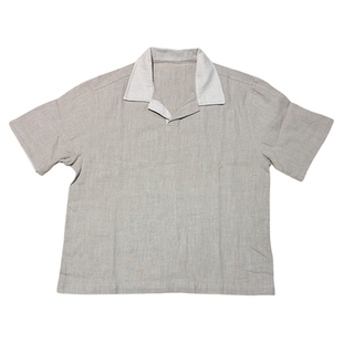 ATA 70%亚麻棉混纺奢品老钱风撞色短袖cleanfit休闲Polo衫棉麻t恤