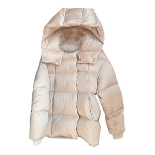 90白鹅绒800蓬无胆直充云朵蓬松加厚羽绒服女冬新款宽松连帽外套
