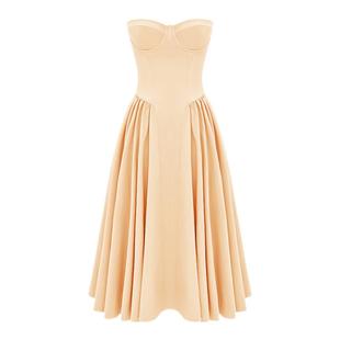 House of CB 超好看优雅纯色束腰修身太阳裙Samaria