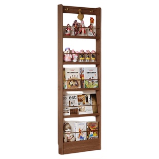 书架儿童绘本架门后收纳置物架墙边落地窄书柜不占地方的书架