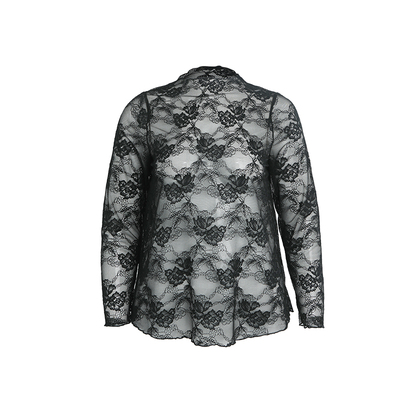 美丽客栈宽松百搭蕾丝大码打底衫