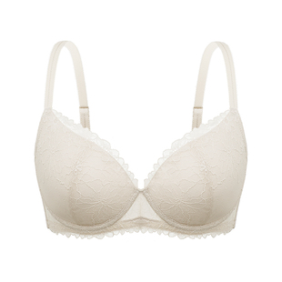 遐【小风荷】1mm杯全罩杯文胸罩防下垂微聚拢大胸显小内衣女夏薄