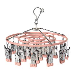 袜子晾晒架不锈钢晾衣架阳台家用带多夹子衣架多功能晒内衣夹神器