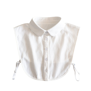 小雪之屋秋冬尖领磨毛纯棉假领子女百搭配毛衣加厚圆立领假衬衣领