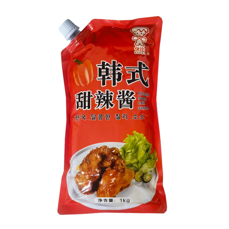 休比韩式甜辣酱1kg*12包整箱炸鸡琥珀专用石锅烤肉酱烤肉商用酱料