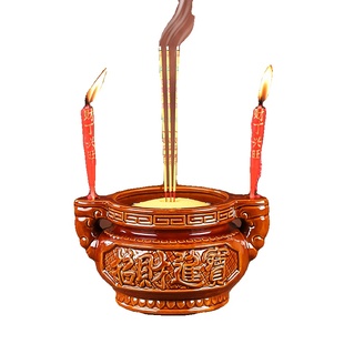 圆底平底招财进宝香炉陶瓷家用室内供奉插香公司财神关公三足