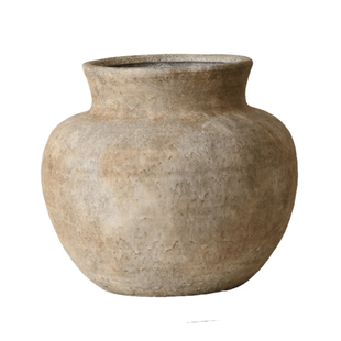 米子家居侘寂风仿古粗土陶罐复古花瓶摆件客厅插花意境大口径花盆