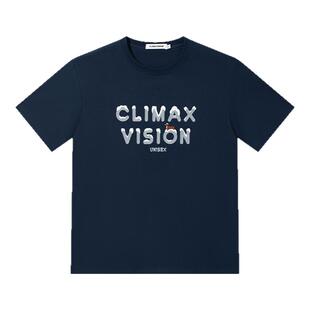 CLIMAX VISION积雪字母LOGO印花/可爱小狗刺绣针织短袖T恤男女款