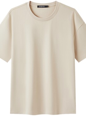 【凉感】gxg.jeans男装多色简约宽松白色短袖T恤男士上衣25夏新品