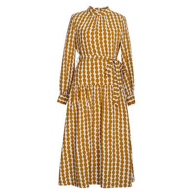 罗衣气质大摆花色连衣裙