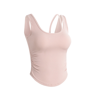 胖mm大码运动背心女带胸垫瑜伽服运动内衣普拉提训练服健身服上衣