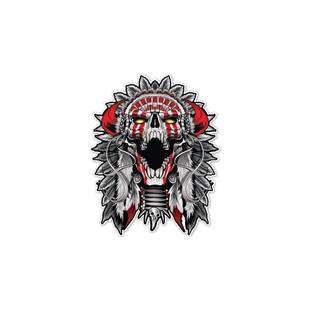 TLP反光车贴 印第安骷髅图腾 嘻哈街头文化涂鸦行李箱笔记本贴纸