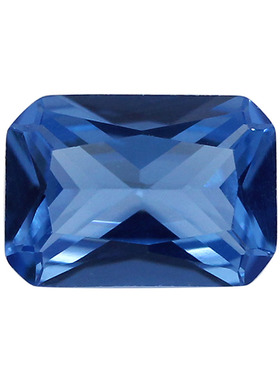 长方形倒角车花119#尖晶蓝裸石 小八角人造彩色宝石镶嵌饰品主石
