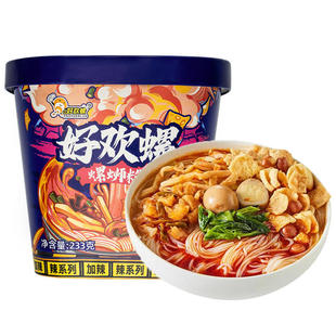 好欢螺冲泡型螺蛳粉加辣加臭233gx4桶装正宗柳州螺螺蛳粉方便速食